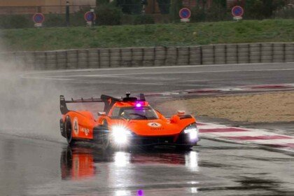 McLaren MCL HY Le Mans Hypercar-track-testing in wet conditions